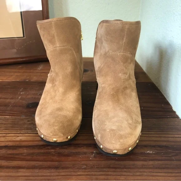 UGG Cam II Suede / Sheepskin Clog Heel Ankle Booties Boots Chestnut US 9… - Picture 6 of 13